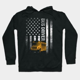 School Bus Driver Usa American Flag Bus Driver Hoodie